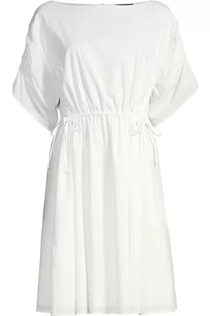 Emporio Armani Women Long knitted dresses - Women's Long-Sleeve Knit Midi-Dress - White - Size 12