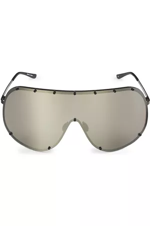 Rick Owens Men Sunglasses - Men's 60MM Mirrored Shield Sunglasses - Black