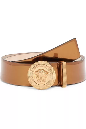 VERSACE Men's Medusa Buckle Belt - Copper Gold - Size 42