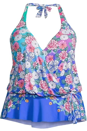 JOHNNY WAS Women's Plus-Size Floral Tankini Top - Size 18