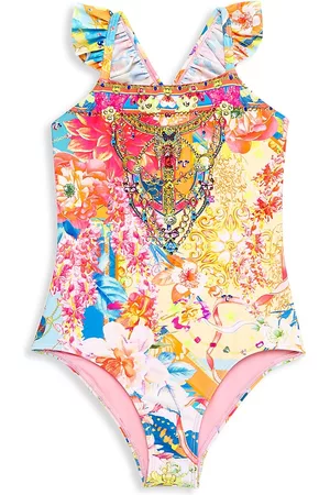 Camilla Little Girl's & Girl's Ruffle One-Piece Swimsuit - Floral Multi - Size 12