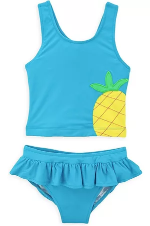 Florence Eiseman Girls Tank Tops - Little Girl's 2-Piece Pineapple Tankini - Aqua - Size 5