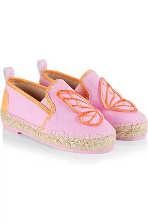 SOPHIA WEBSTER Girls Espadrilles - Little Girl's & Girl's Butterfly Espadrille Flats - Blossom Pink Peach - Size 11 (Child)