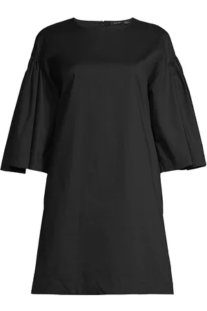 Natori Women Shift Dresses - Women's Cotton Poplin Shift Minidress - Black - Size Large