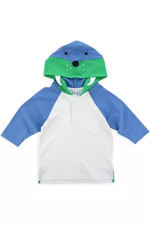 Florence Eiseman Baby's & Little Boy's Walrus Hooded Cover-Up - White Blue - Size 12 Months