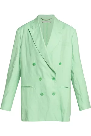 Stella McCartney Women Double Breasted Jackets - Women's Oversized Double-Breasted Jacket - Fluo Mint - Size 4