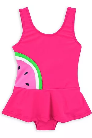 Florence Eiseman Girls Swimsuits - Baby Girl's & Little Girl's Watermelon Peplum One-Piece Swimsuit - Fuchsia - Size 3