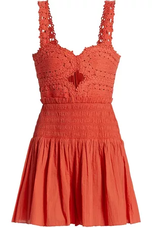 SEA Women T-shirts - Women's Camila Pleating Romper (D2) - Red - Size 0