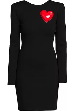 Moschino Women's Jersey Long-Sleeve Heart Dress - Black - Size 8