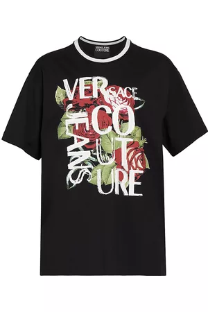 VERSACE Men's Logo Cotton Classic-Fit Short-Sleeve T-Shirt - Black - Size Medium