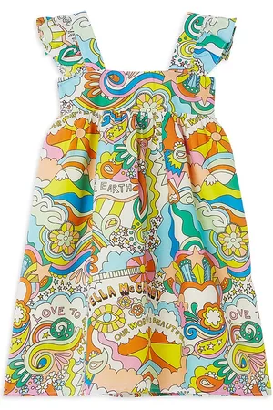 Stella McCartney Girls Printed Dresses - Little Girl's & Girl's Psychedelic Print Ruffle-Trim Dress - Size 6