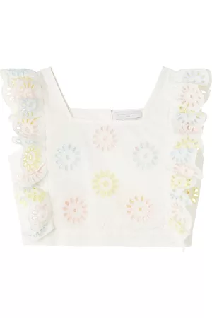 Stella McCartney Little Girl's & Girl's Eyelet Embroidery Crop Top - White - Size 8