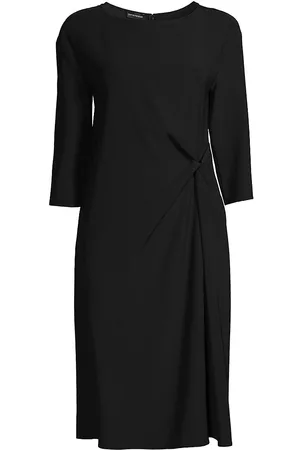 Emporio Armani Women's Side-Twist Shift Dress - Black - Size 12