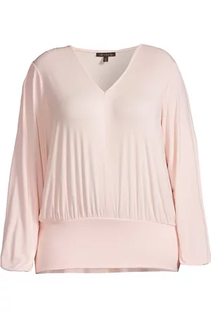 Capsule 121, Plus Size Women Tops - Women's The Winchester V-Neck Top - Petal - Size 14 - Petal - Size 14
