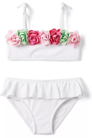 Janie and Jack Baby Girl's, Little Girl's & Girl's Floral 2-Piece Swimsuit - White - Size 10