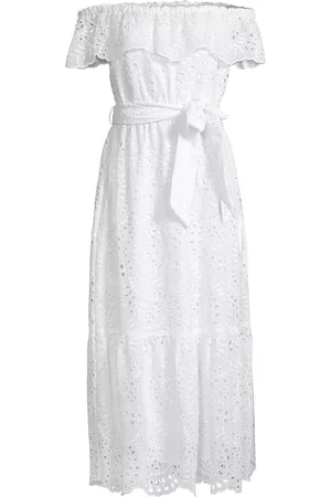 Lilly Pulitzer Women Strapless Dresses - Women's Geri Off-The-Shoulder Midi-Dress - Resort White - Size XL