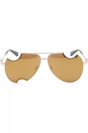 OFF-WHITE Women's Dallas 62MM Cut-Out Pilot Sunglasses - Gold Mirror Gold