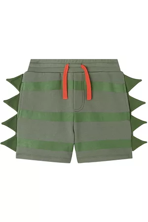 Stella McCartney Boys Shorts - Little Boy's & Boy's Gecko Striped Spiked Shorts - Green - Size 6