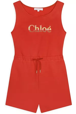Chloé Girls T-shirts - Little Girl's & Girl's Logo Romper - Orange - Size 10