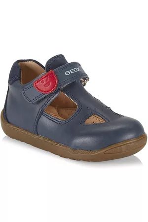 Geox Boys Flat Shoes - Baby Boy's Macchia Leather Flats - Navy - Size 6.5 (Baby)