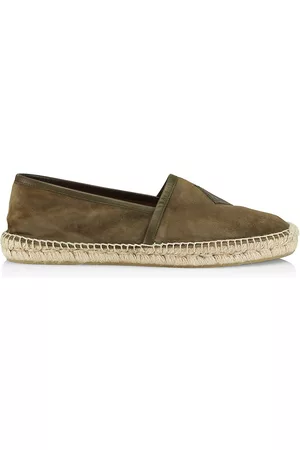 Ralph Lauren Men Flat Shoes - Men's Bosworth Suede Slip-On Espadrilles - Sahara Olive - Size 8