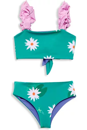 Pepita & Me Girls Bikini Sets - Little Girl's & Girl's Mutuo Bamba Bikini Set - Green Floral - Size 2