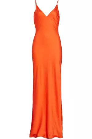 L'Agence Women Evening dresses - Women's Jet Satin Gown - Bright Orange - Size 8