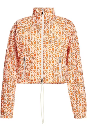 Moncler Women Jackets - Women's Alose Logo Windbreaker - Orange Multi - Size XS