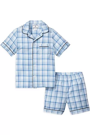 Petite Plume Boys Sets - Little Boy's & Boy's Seafarer Tartan Short Set - Blue - Size 4