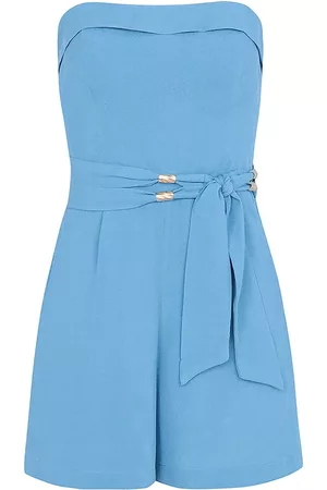 Vix Women's Serena Belted Strapless Romper - Blue - Size 6
