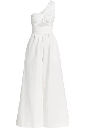 AMUR Women's Laurie One-Shoulder Wide-Leg Jumpsuit - Off White - Size 6
