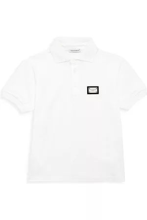 Dolce & Gabbana Little Boy's & Boy's Logo-Engraved Placard Polo - White - Size 14
