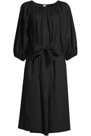 FRANCES VALENTINE Women Midi Dresses - Women's Bliss Belted Cotton Midi-Dress - Black - Size XS