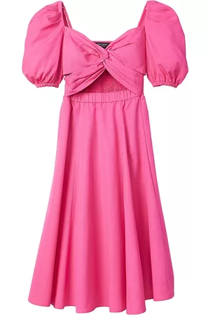 Kate Spade Women's Twist Bodice Puff-Sleeve Dress - Dark Pink Cloud - Size 12