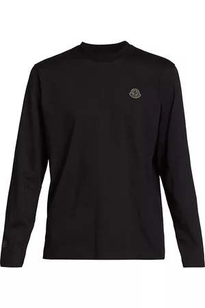 Moncler Men's Logo Long-Sleeve T-Shirt - Black - Size Large