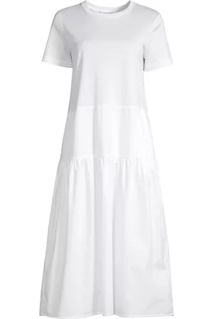 Max Mara Women T-shirts - Women's Santos Tiered T-Shirt Dress - Optical White - Size Large - Optical White - Size Large