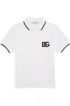 Dolce & Gabbana Boys Polo T-Shirts - Little Boy's & Boy's Logo Polo - Optic White - Size 2 - Optic White - Size 2