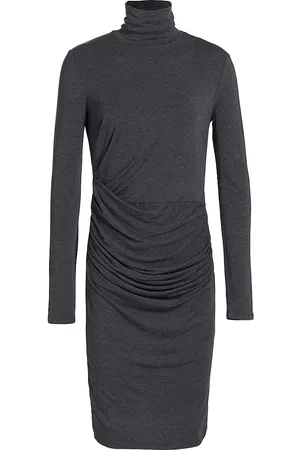 MARELLA Women's Igloo Ruched Turtleneck Dress - Dark Grey - Size Medium - Dark Grey - Size Medium