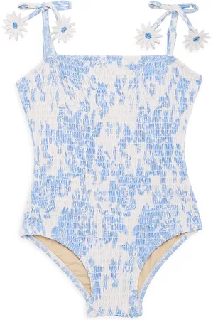 Shade Critters Girls Swimwear - Baby Girl's & Little Girl's Blue Bouquet One-Piece - Blue - Size 6 Months - Blue - Size 6 Months
