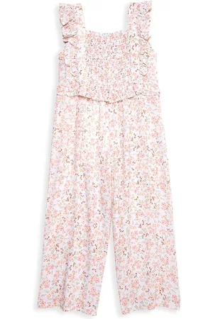 Design History Girls Jumpsuits - Little Girl's Cropped Floral Jumpsuit - Pink Multi - Size 2 - Pink Multi - Size 2