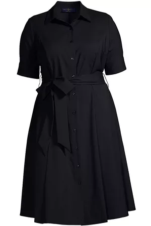 Gabriella Rossetti Women Casual Dresses - Women's Marta Belted Stretch-Wool Shirtdress - Navy - Size 14W - Navy - Size 14W