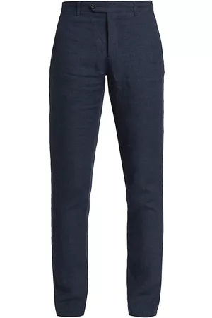 Saks Fifth Avenue Men's COLLECTION Linen Woven Pants - Navy Blazer - Size 31 - Navy Blazer - Size 31