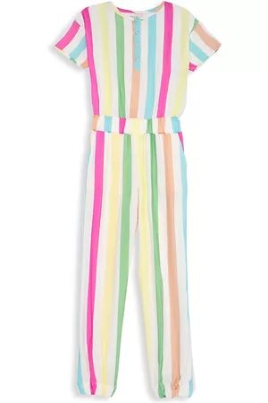 Chaser Girls Jumpsuits - Little Girl's & Girl's Striped Jumpsuit - White Multi - Size 12 - White Multi - Size 12