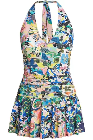 JOHNNY WAS Women's Ruched Floral Coverup Swim Dress - Size XS - Size XS