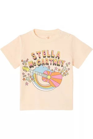 Stella McCartney Girls Short Sleeved T-Shirts - Baby Girl's Logo Festival Guitar Short-Sleeve T-Shirt - Peach - Size 3 Months - Peach - Size 3 Months