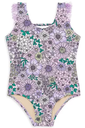 Shade Critters Girls Swimsuits - Baby Girl's & Little Girl's Mod Floral Swimsuit - Purple - Size 6 Months - Purple - Size 6 Months