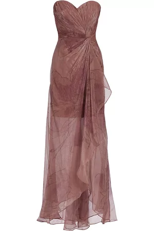 Rene Ruiz Collection Women Strapless Dresses - Women's Strapless Twisted Coupe Gown - Rose Gold - Size 2 - Rose Gold - Size 2