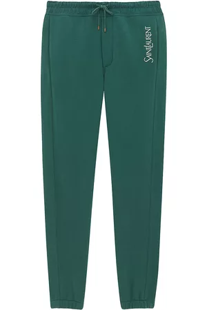 Saint Laurent Men's Sweatpants in Fleece - Vert Naturel - Size Small - Vert Naturel - Size Small
