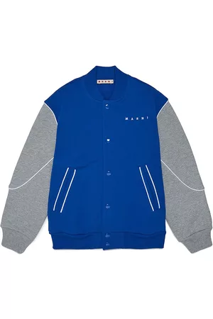 Marni Boys Fleece Jackets - Boy's Fleece Varsity Jacket - Dark Blue - Size 10 - Dark Blue - Size 10