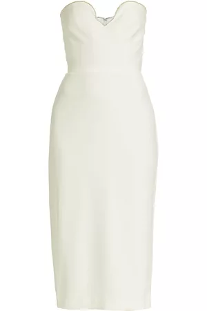 Ml Monique Lhuillier Women's Stretch Crepe Strapless Midi-Dress - Ivory - Size 0 - Ivory - Size 0